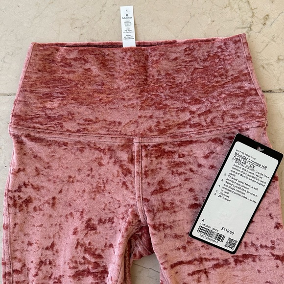 LULULEMON Wunder Lounge Tight 28” Velvet Soft Cranberry SPECIAL EDITION NEW - Picture 10 of 16